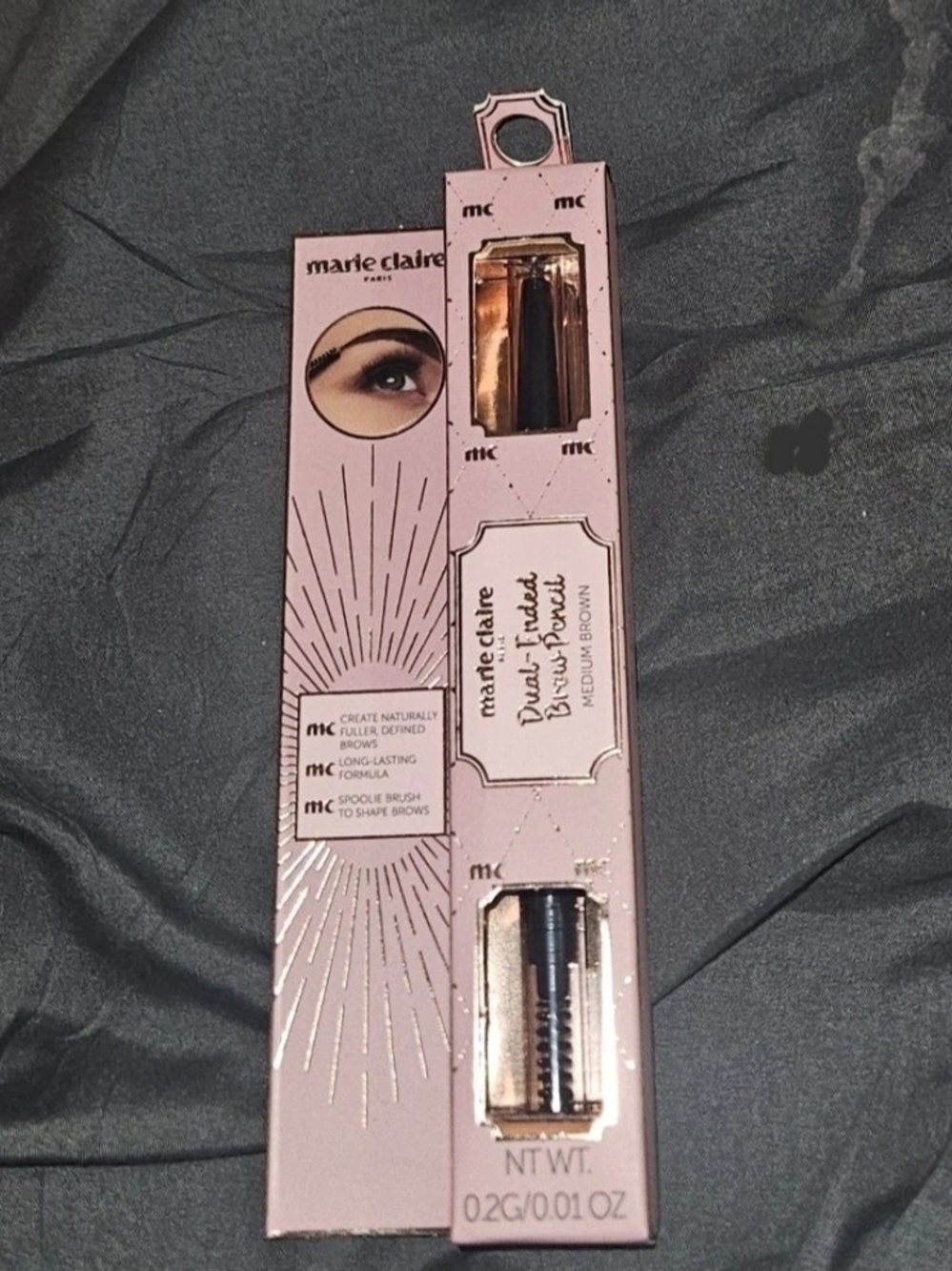 Marie Claire Medium Brown Dual-Ended Brow Pencil with Spoolie BNIB